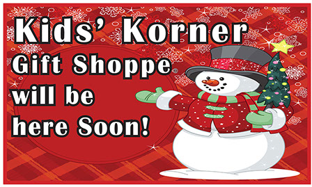 Photo of large cloth Kids' Korner Gift Shoppes coming soon Banner